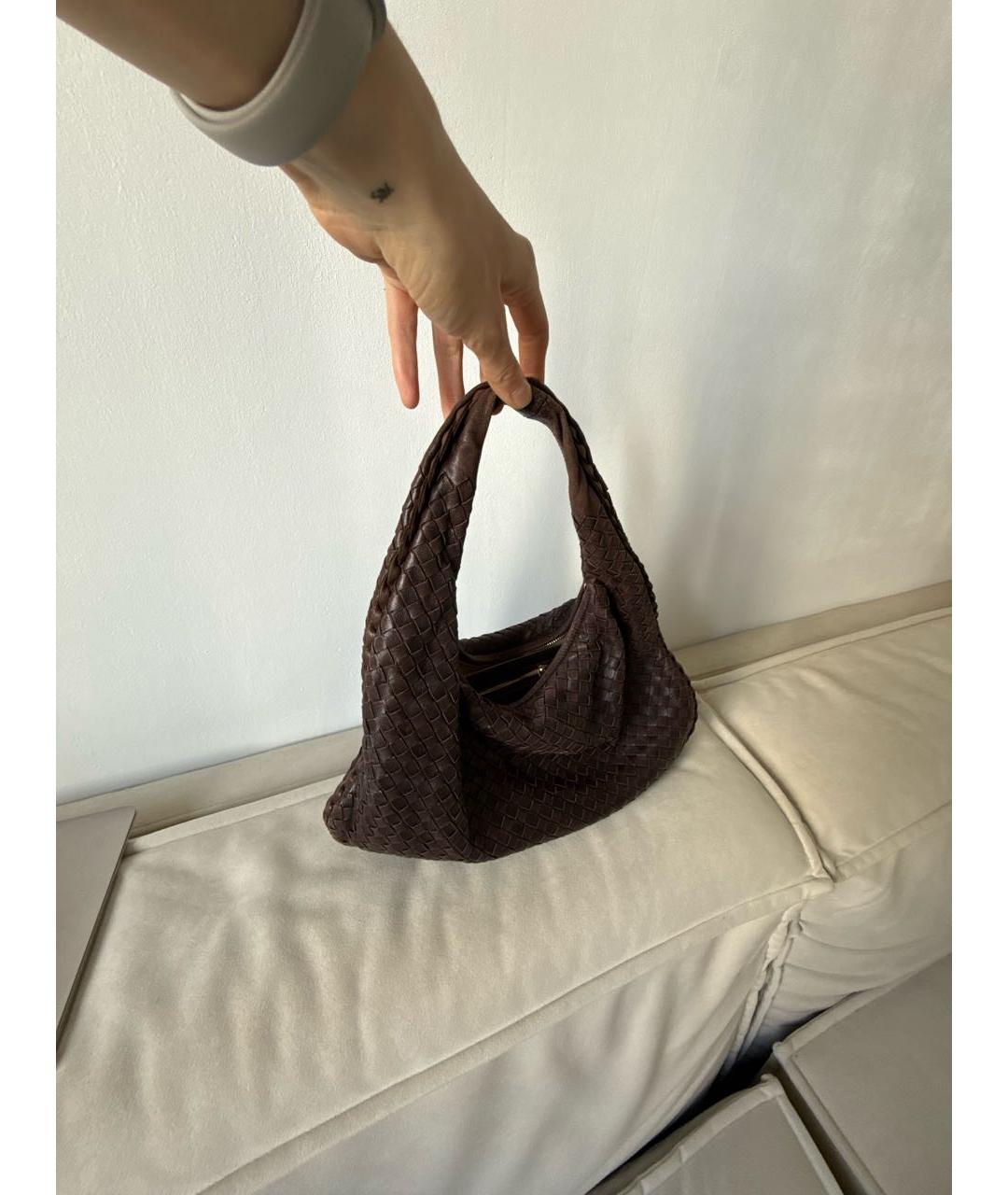 BOTTEGA VENETA Коричневая кожаная сумка через плечо, фото 2