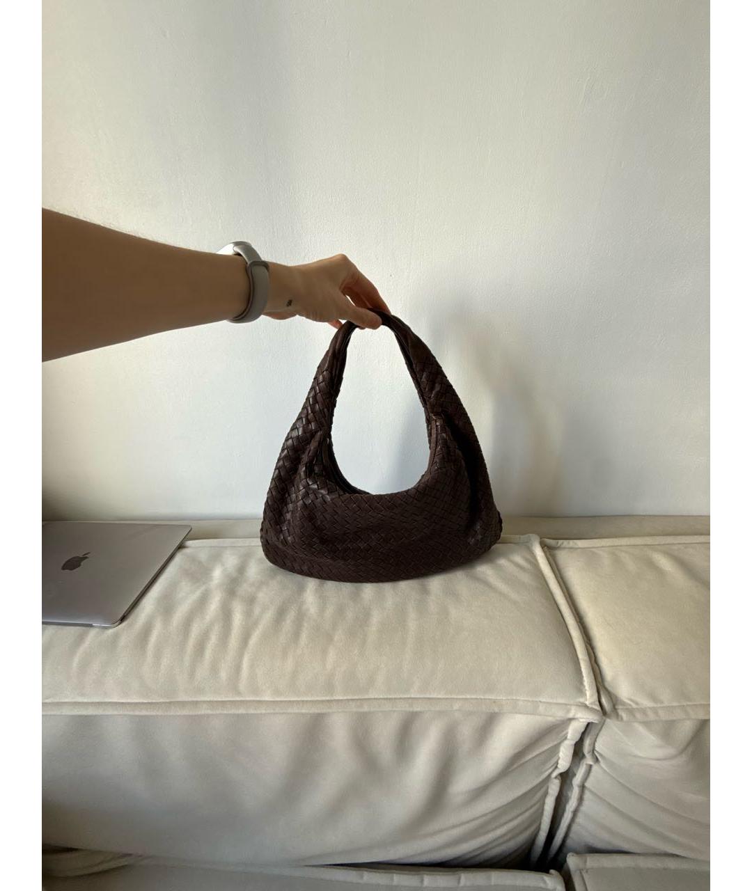 BOTTEGA VENETA Коричневая кожаная сумка через плечо, фото 3