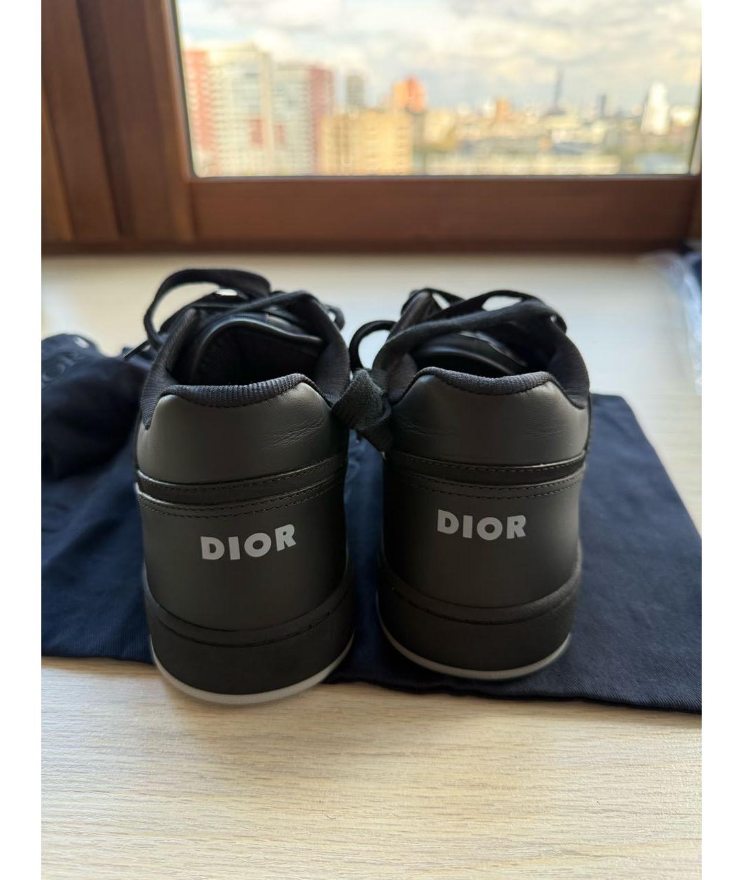CHRISTIAN DIOR Черные низкие кроссовки / кеды из искусственной кожи, фото 4