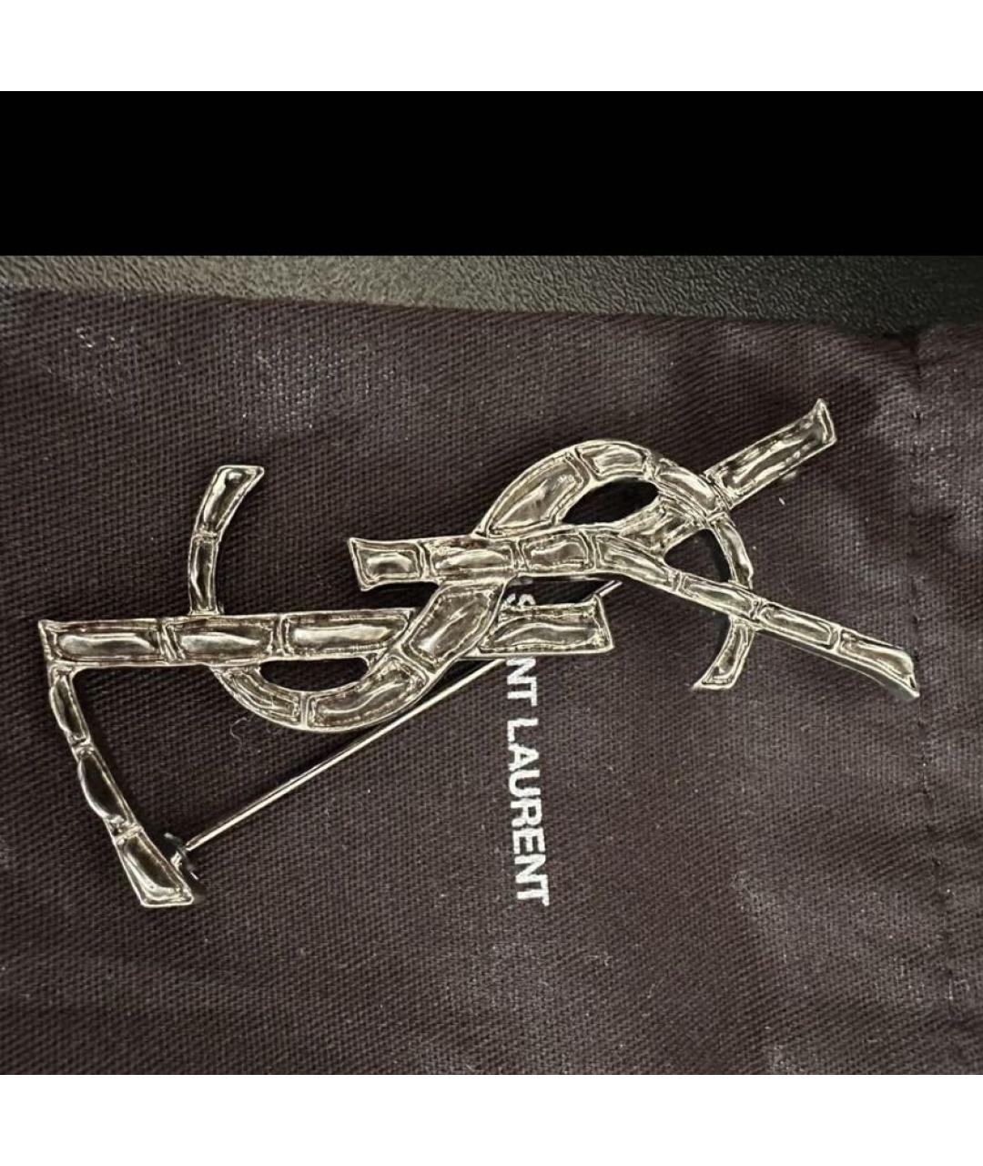 SAINT LAURENT Серебряная латунная булавка / брошь, фото 3
