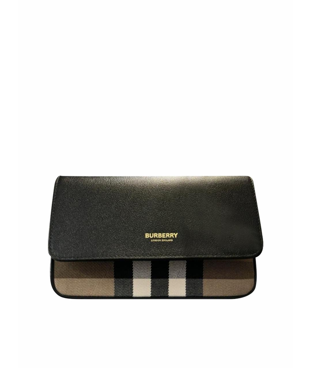 BURBERRY Черная кожаная сумка через плечо, фото 1