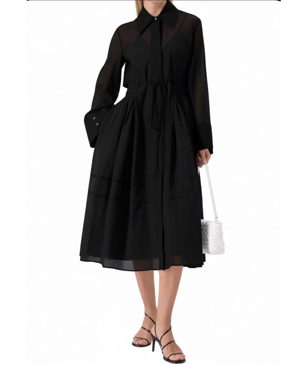 JIL SANDER Черное хлопковое повседневное платье, фото 5