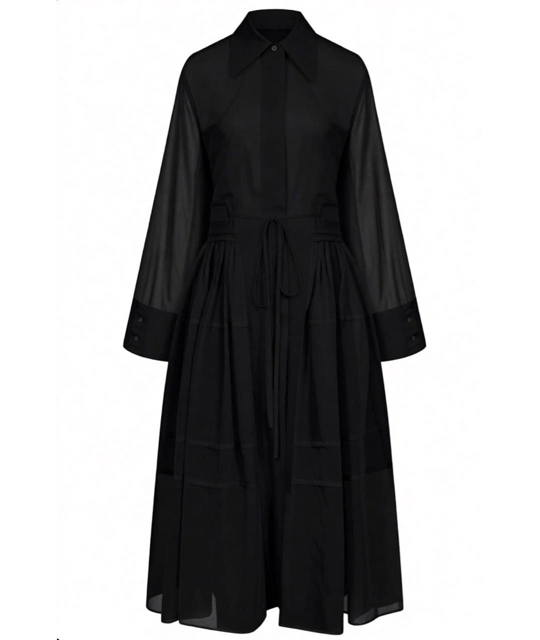 JIL SANDER Черное хлопковое повседневное платье, фото 1