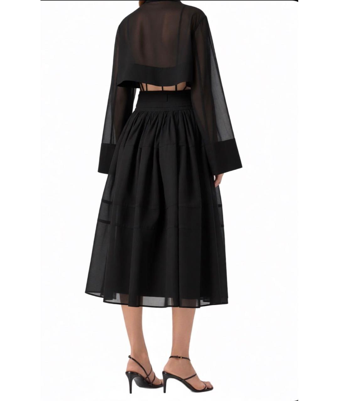 JIL SANDER Черное хлопковое повседневное платье, фото 3