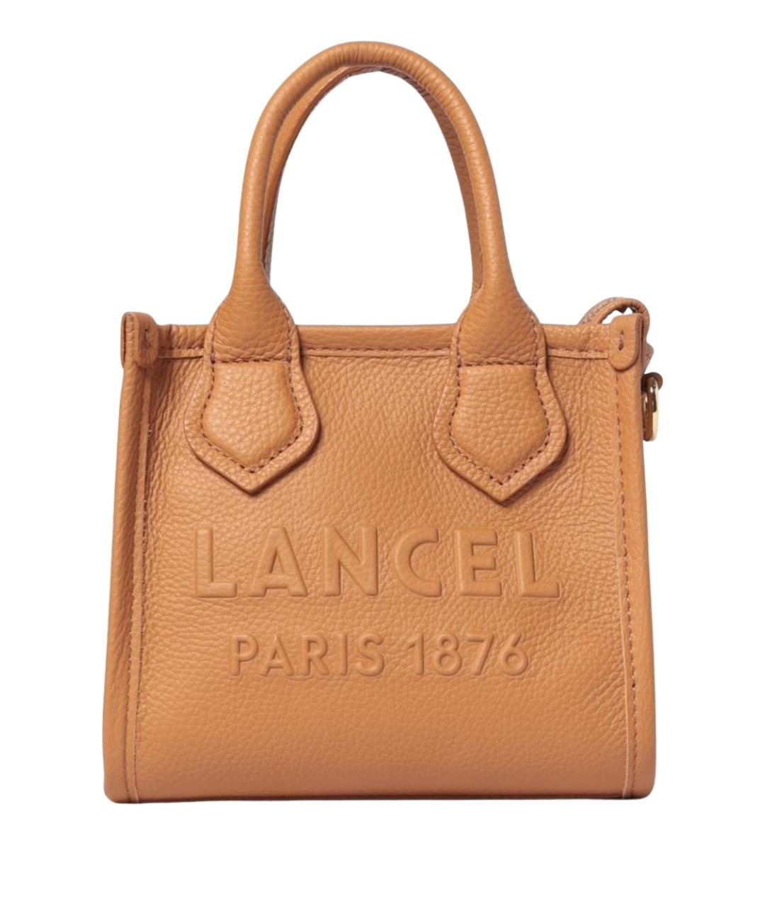 LANCEL Бежевая кожаная сумка тоут, фото 1
