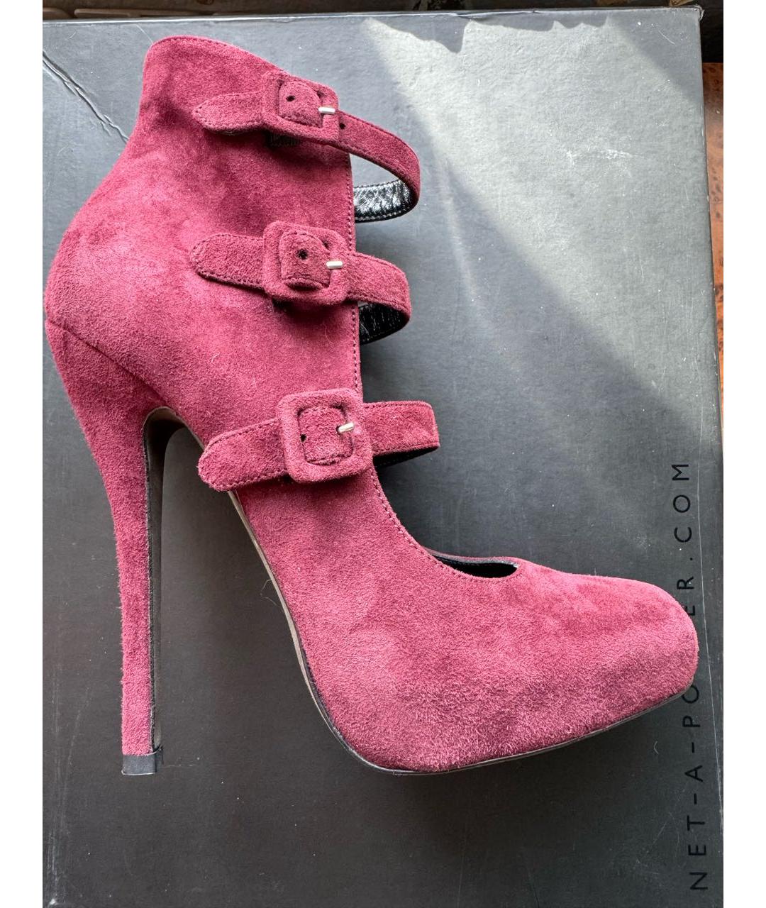 ERMANNO SCERVINO Бордовые замшевые туфли, фото 6