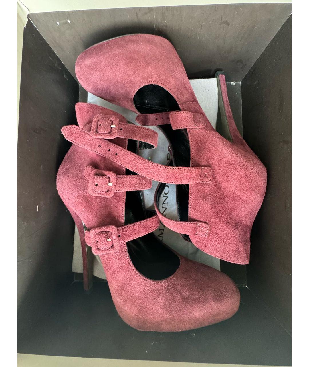ERMANNO SCERVINO Бордовые замшевые туфли, фото 2