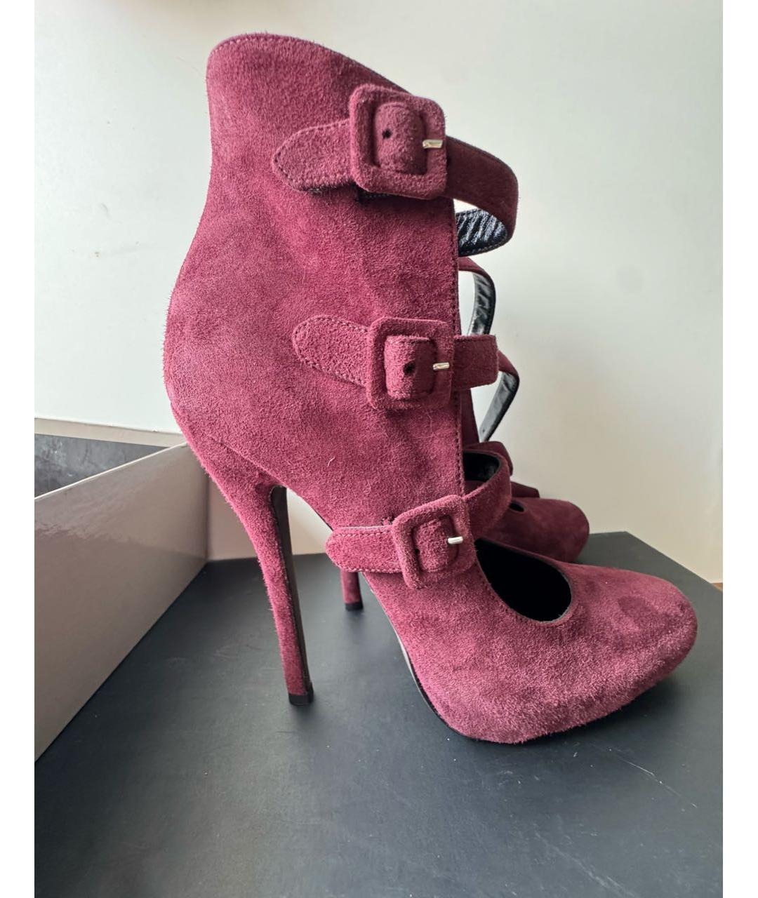 ERMANNO SCERVINO Бордовые замшевые туфли, фото 3