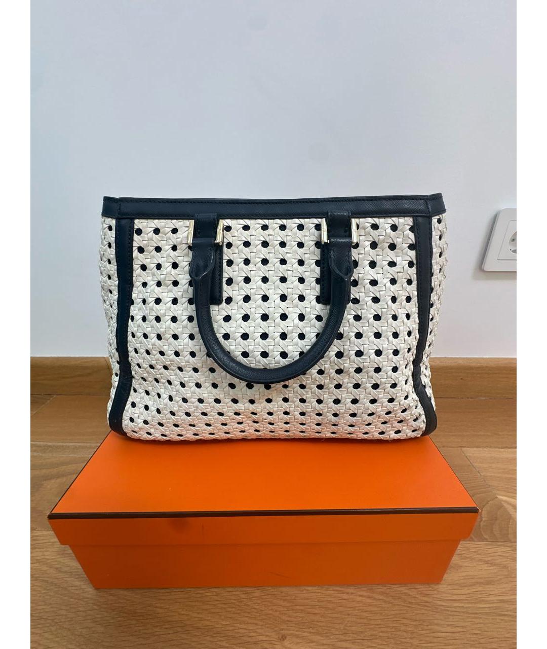 TORY BURCH Белая кожаная сумка тоут, фото 3