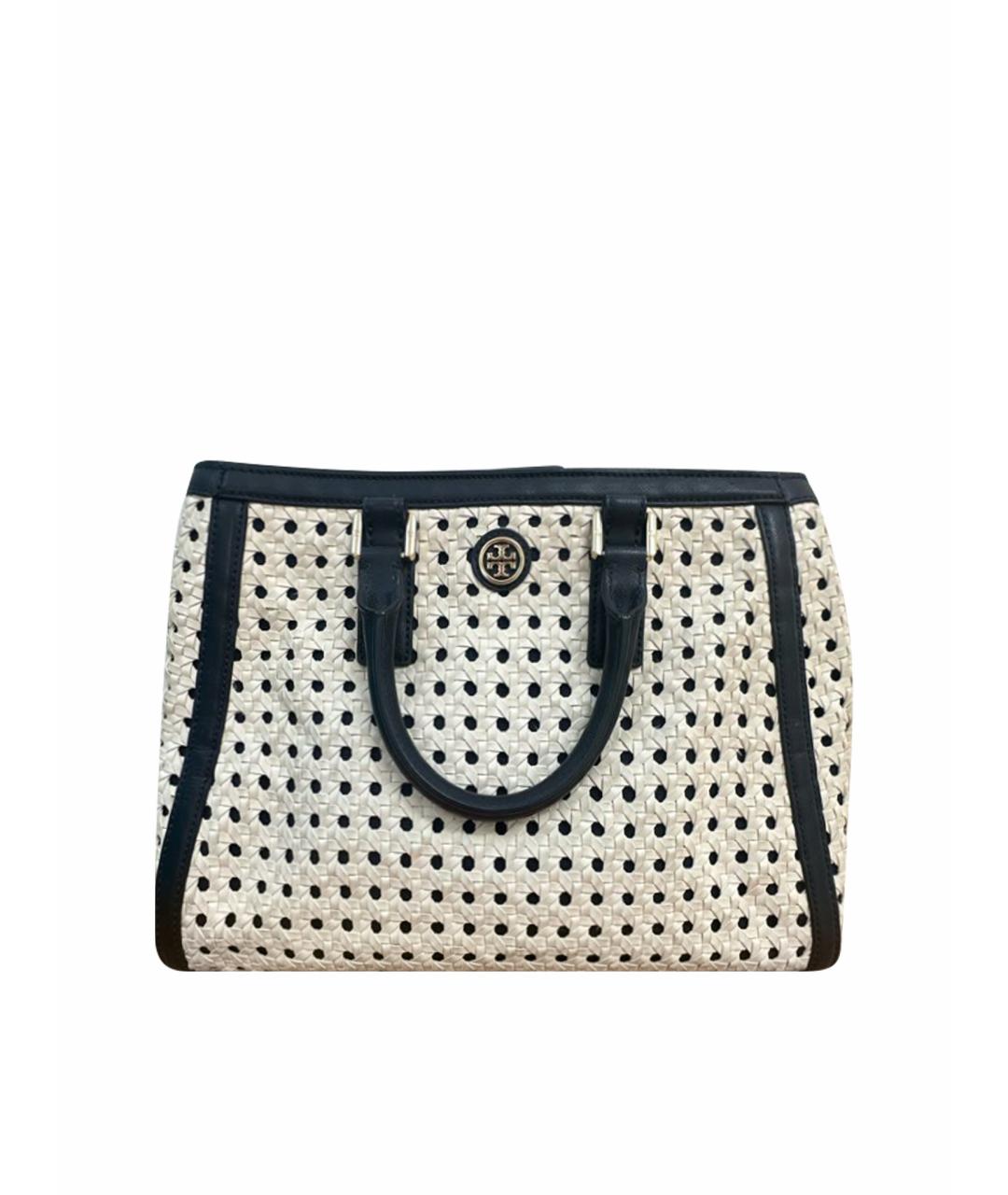 TORY BURCH Белая кожаная сумка тоут, фото 1