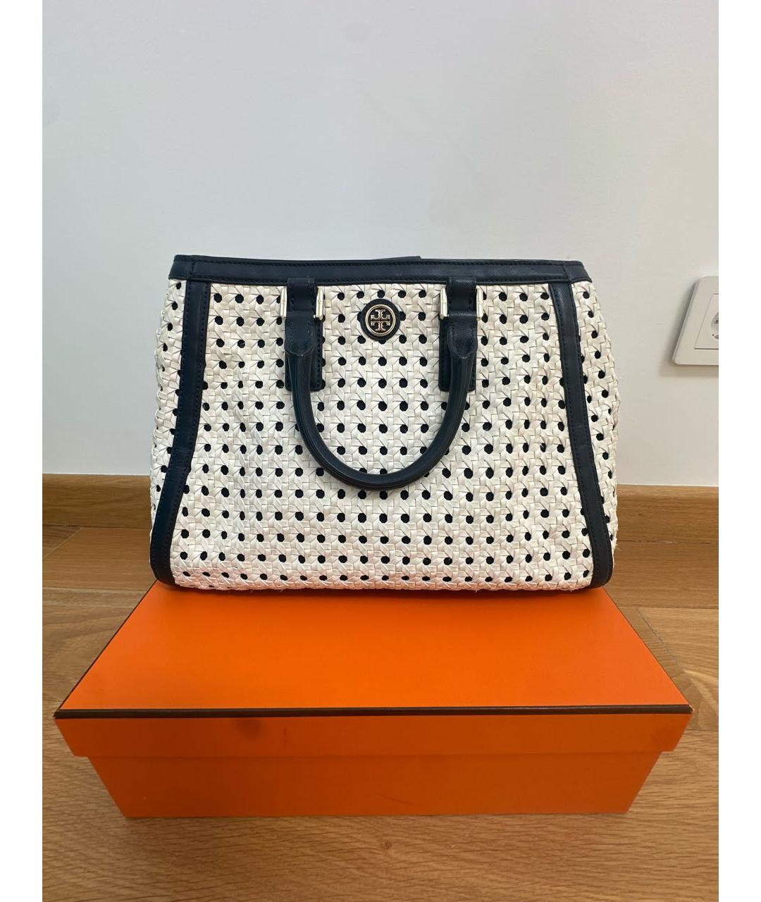 TORY BURCH Белая кожаная сумка тоут, фото 5