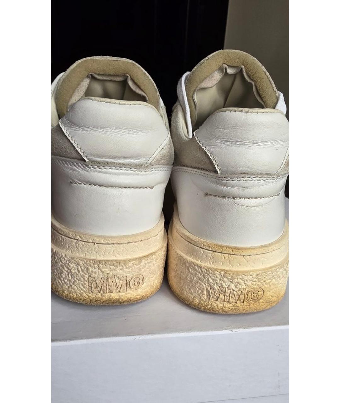 MM6 MAISON MARGIELA Белые кожаные кеды, фото 4