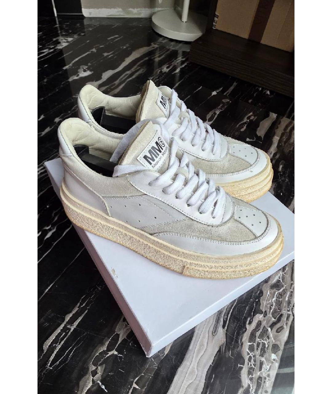 MM6 MAISON MARGIELA Белые кожаные кеды, фото 7
