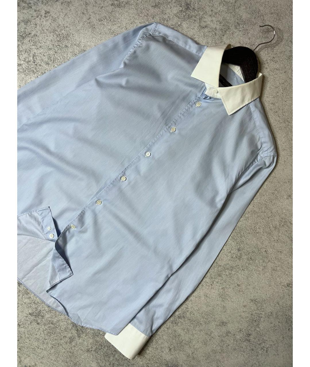 CORNELIANI Голубая хлопковая классическая рубашка, фото 2