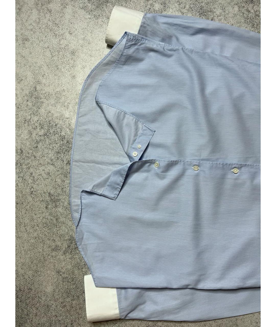 CORNELIANI Голубая хлопковая классическая рубашка, фото 4