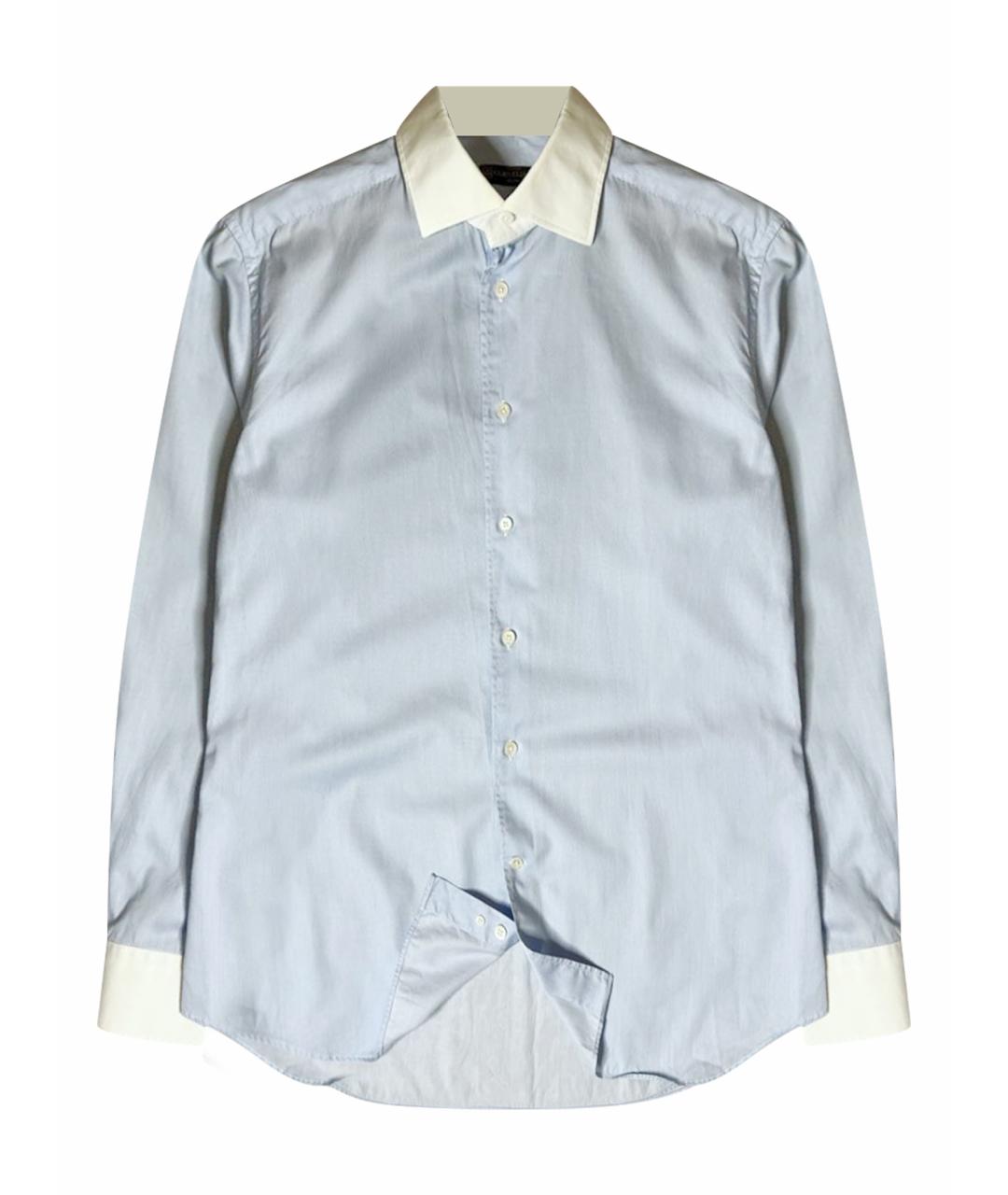 CORNELIANI Голубая хлопковая классическая рубашка, фото 1