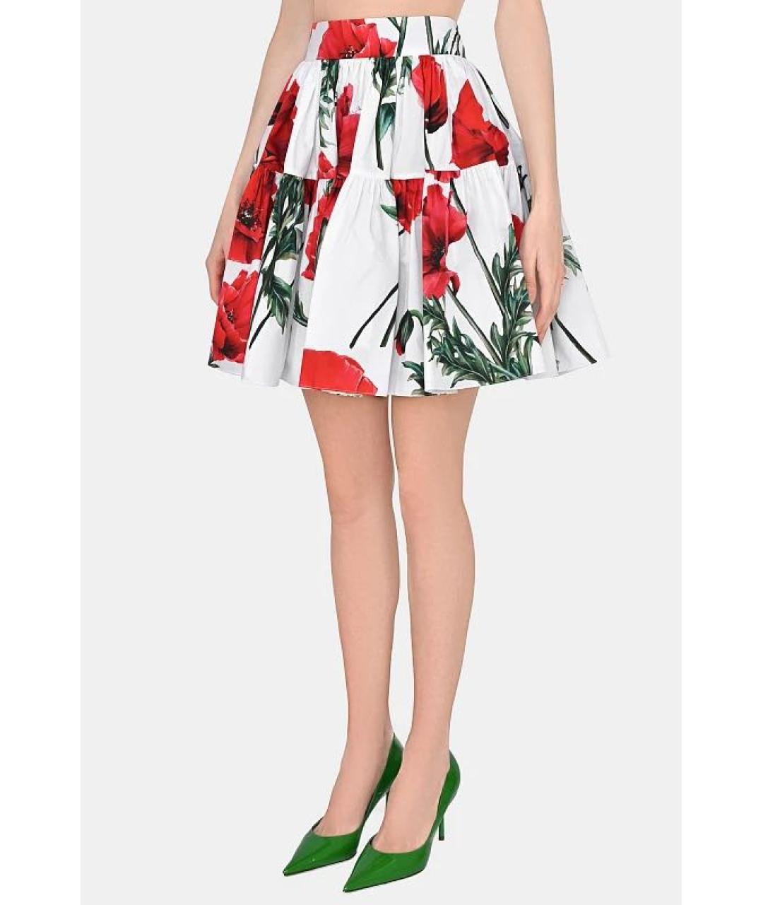 DOLCE&GABBANA Мульти хлопковая юбка мини, фото 2