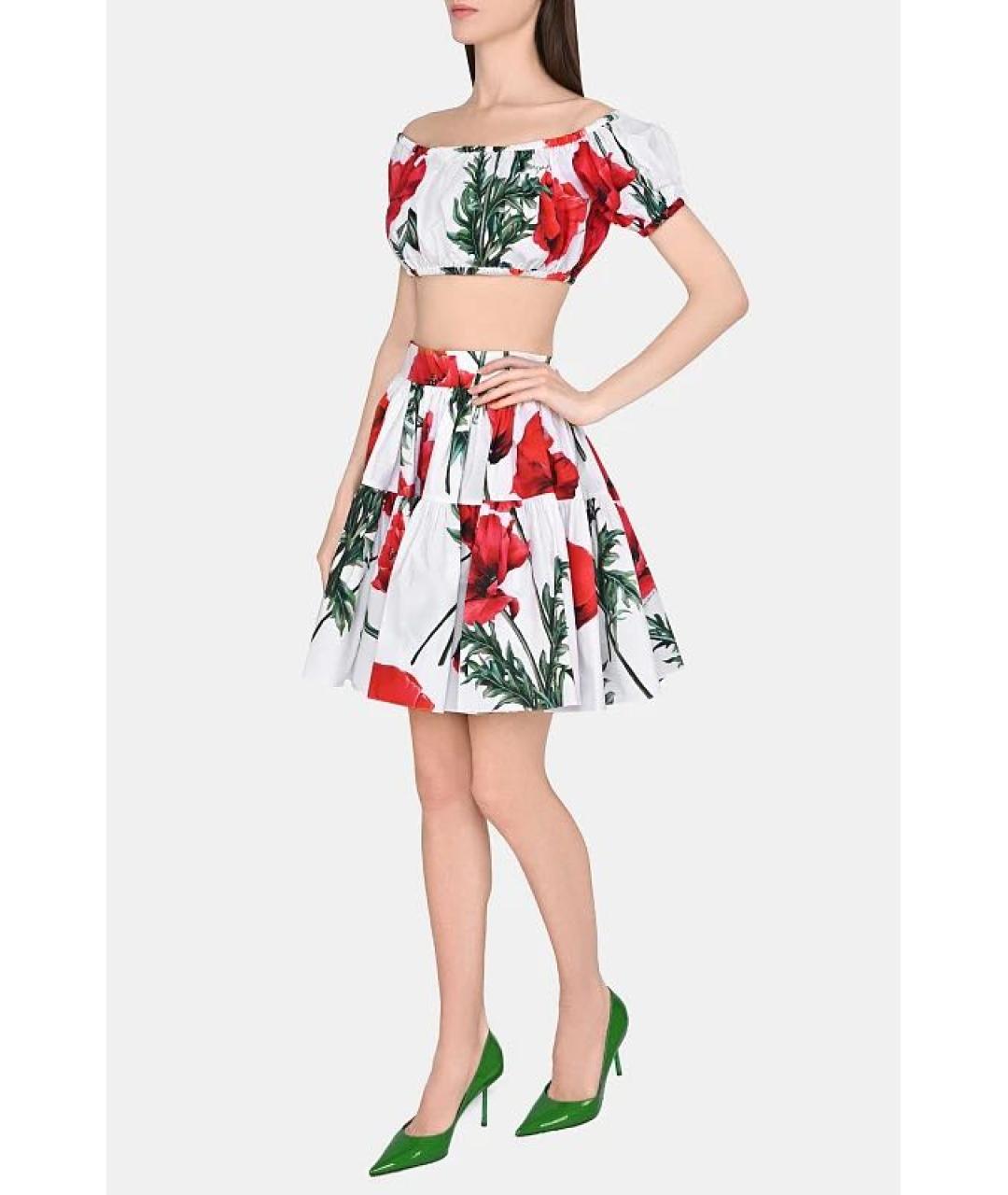 DOLCE&GABBANA Мульти хлопковая юбка мини, фото 5