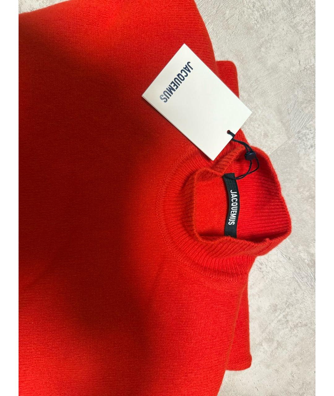 JACQUEMUS Красное шерстяное повседневное платье, фото 3