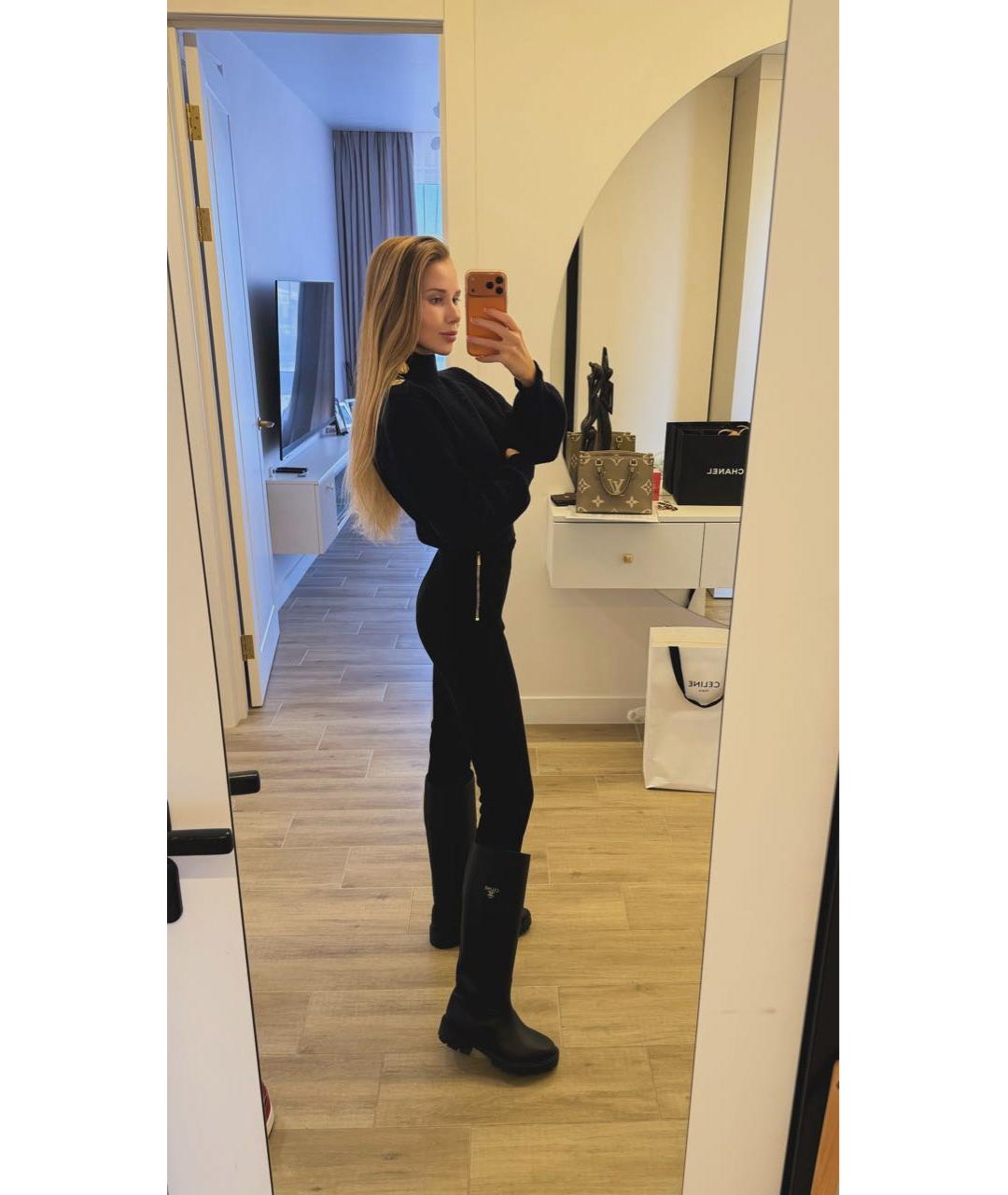 CELINE Черные кожаные сапоги, фото 3