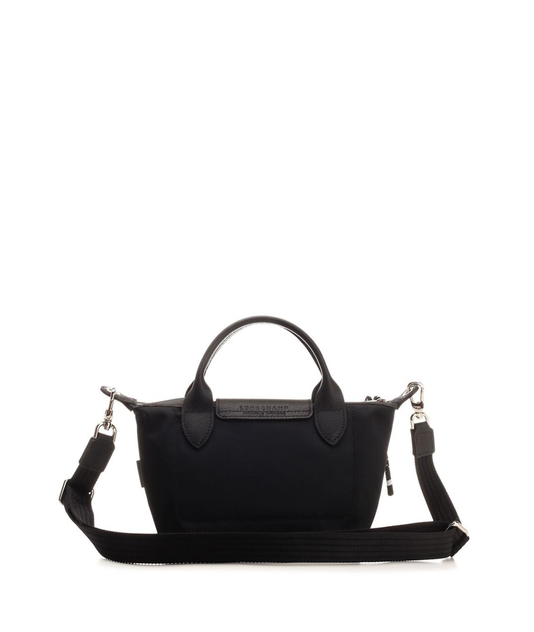 LONGCHAMP Черная кожаная сумка через плечо, фото 3