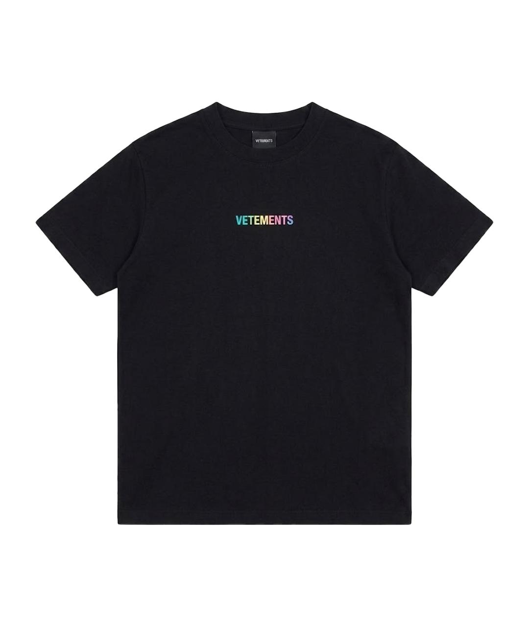 VETEMENTS Черная хлопко-полиэстеровая футболка, фото 1