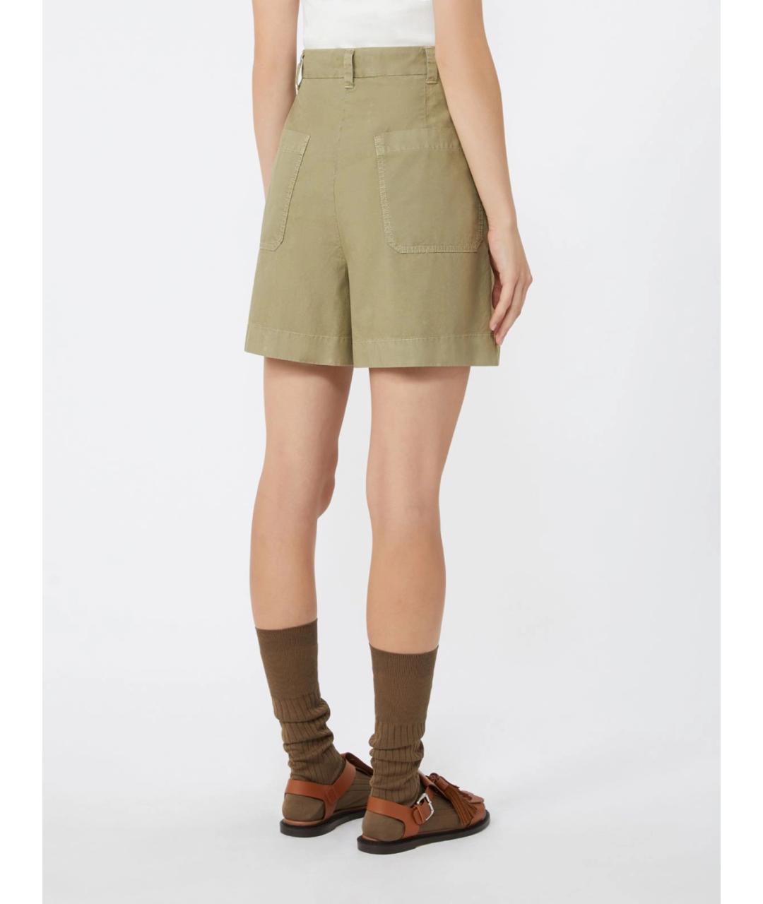 WEEKEND MAX MARA Зеленые хлопковые шорты, фото 4