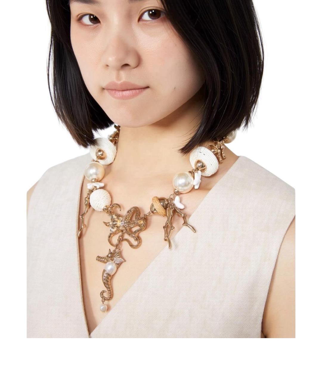 WEEKEND MAX MARA Золотое металлическое колье, фото 3