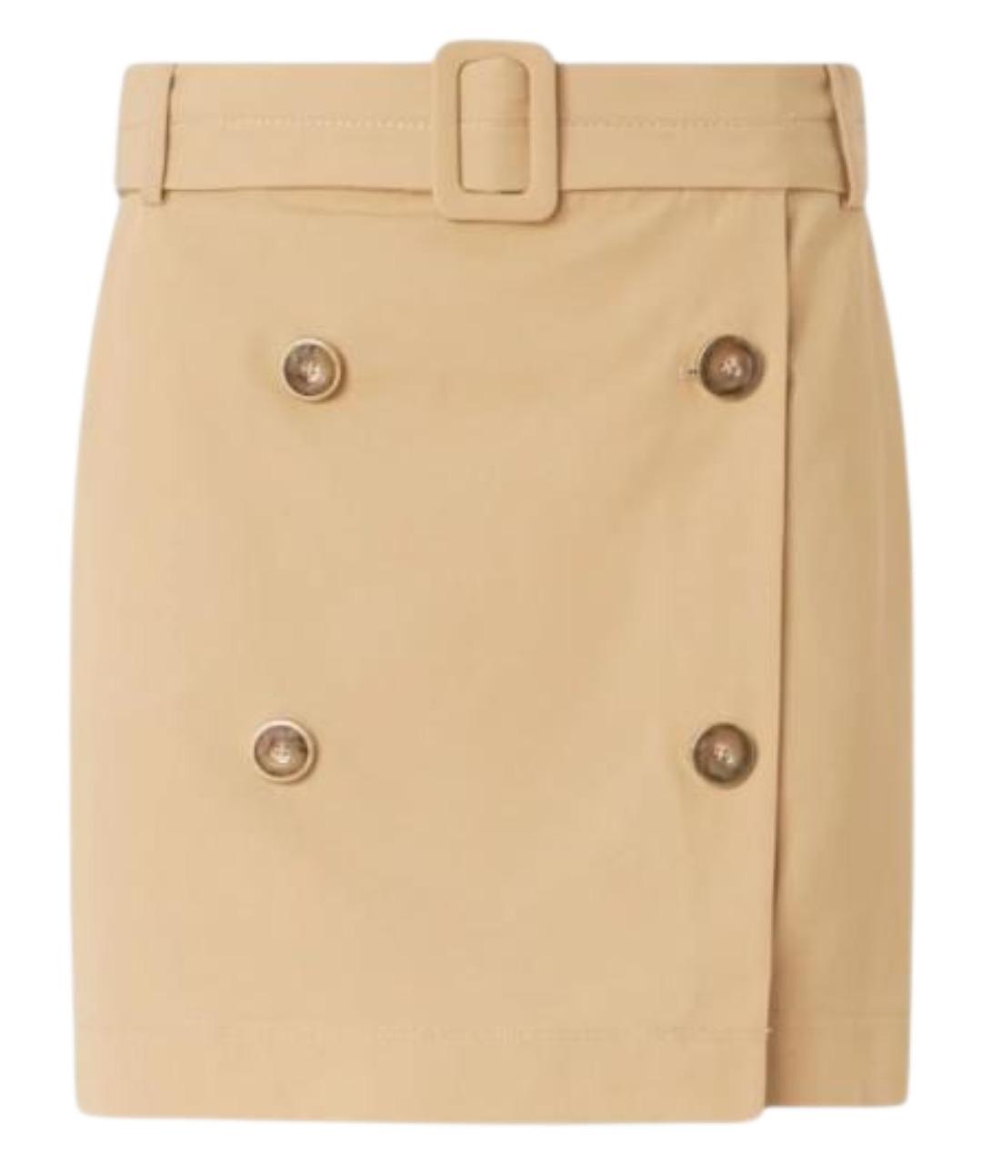 PINKO Бежевая хлопковая юбка миди, фото 1