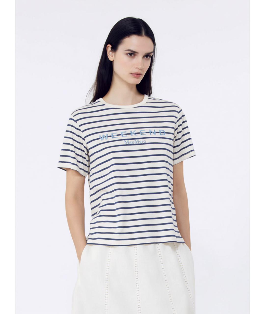 WEEKEND MAX MARA Мульти хлопковая футболка, фото 6