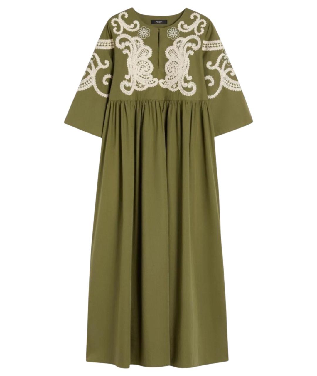 WEEKEND MAX MARA Зеленое хлопковое повседневное платье, фото 1