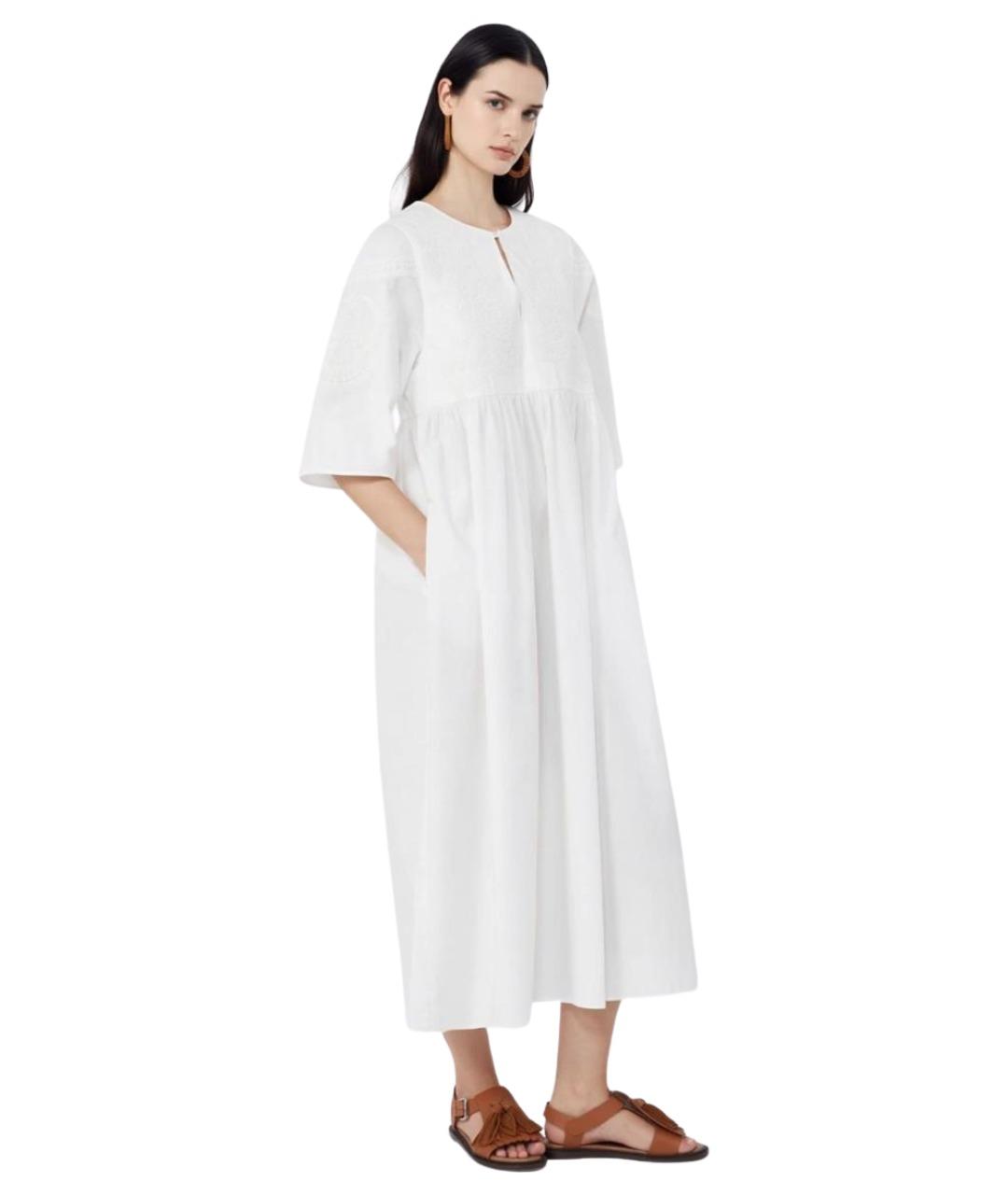 WEEKEND MAX MARA Белое хлопковое повседневное платье, фото 2
