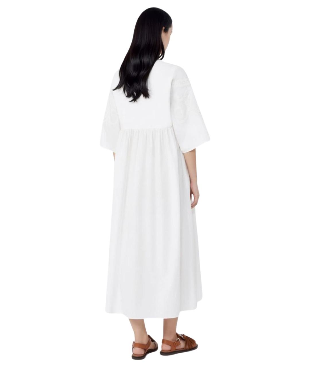 WEEKEND MAX MARA Белое хлопковое повседневное платье, фото 4