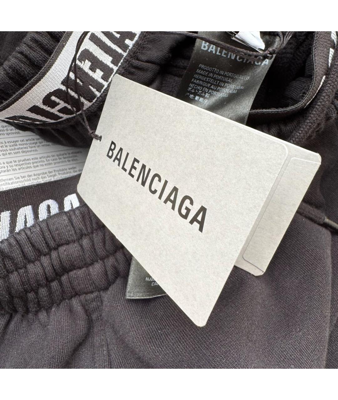BALENCIAGA Черные хлопко-эластановые брюки широкие, фото 8