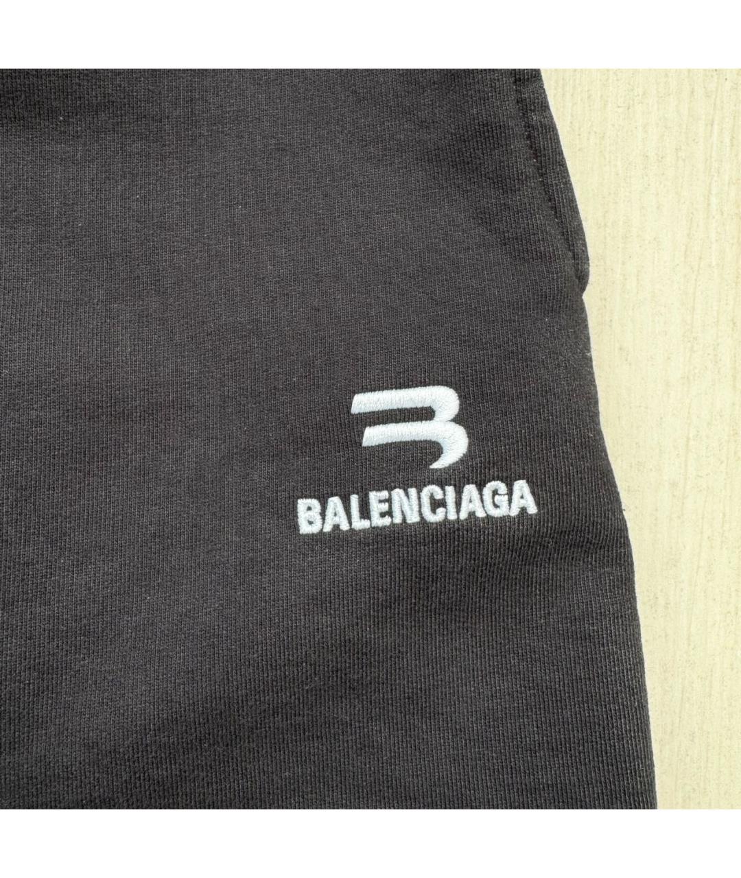 BALENCIAGA Черные хлопко-эластановые брюки широкие, фото 7