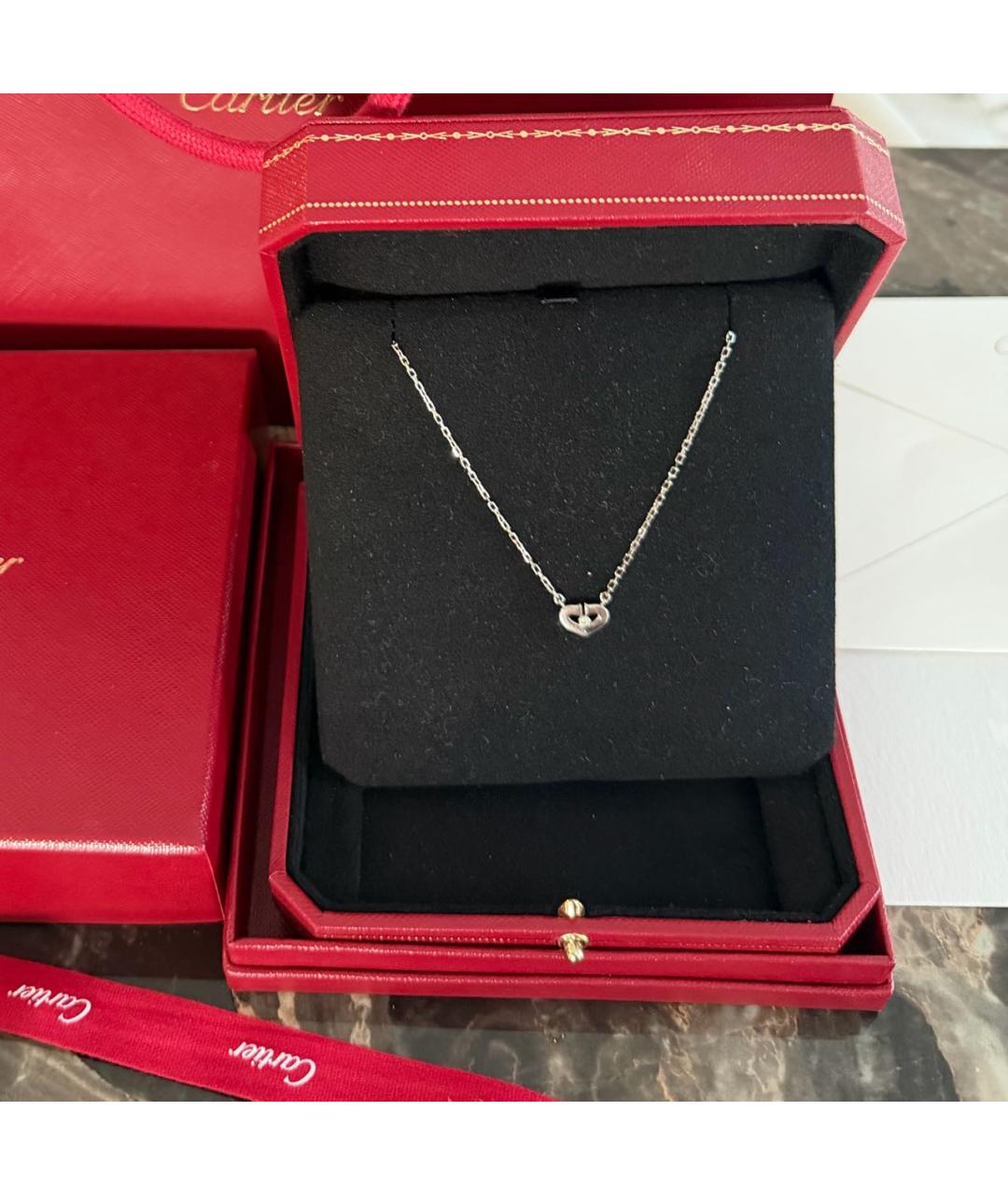 CARTIER Серебряное колье из белого золота, фото 4