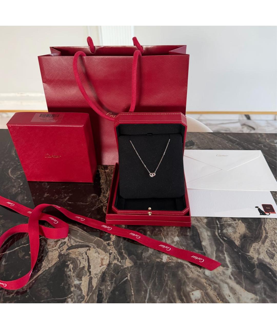 CARTIER Серебряное колье из белого золота, фото 2
