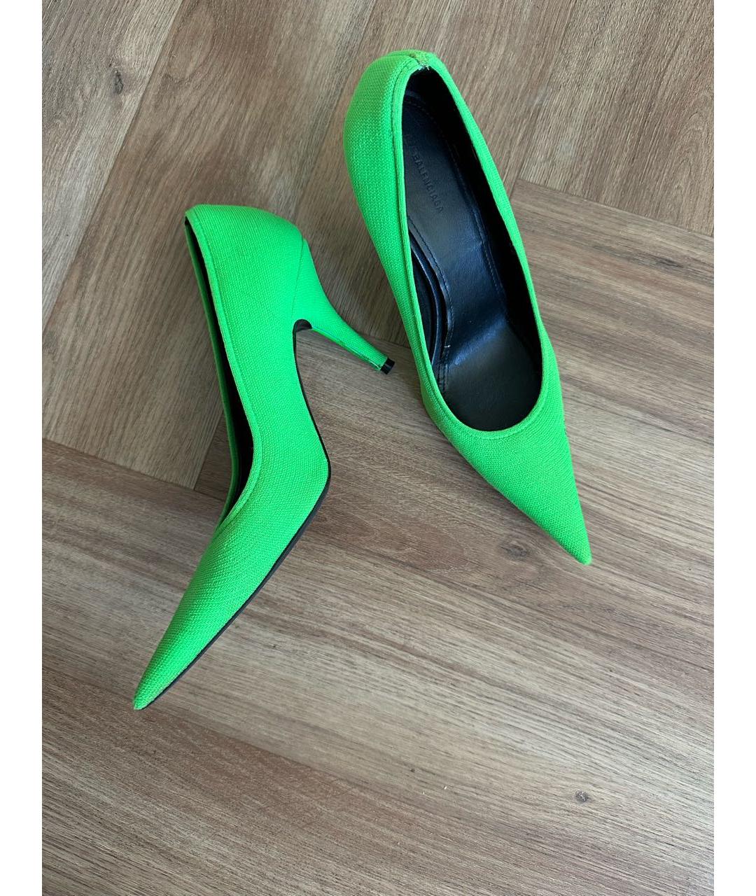 BALENCIAGA Зеленые текстильные туфли, фото 2