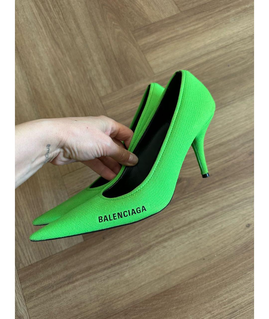 BALENCIAGA Зеленые текстильные туфли, фото 5