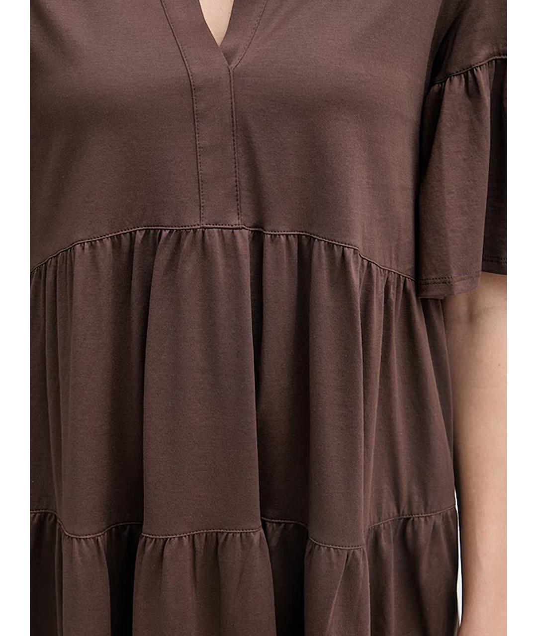 WEEKEND MAX MARA Коричневое хлопковое повседневное платье, фото 5