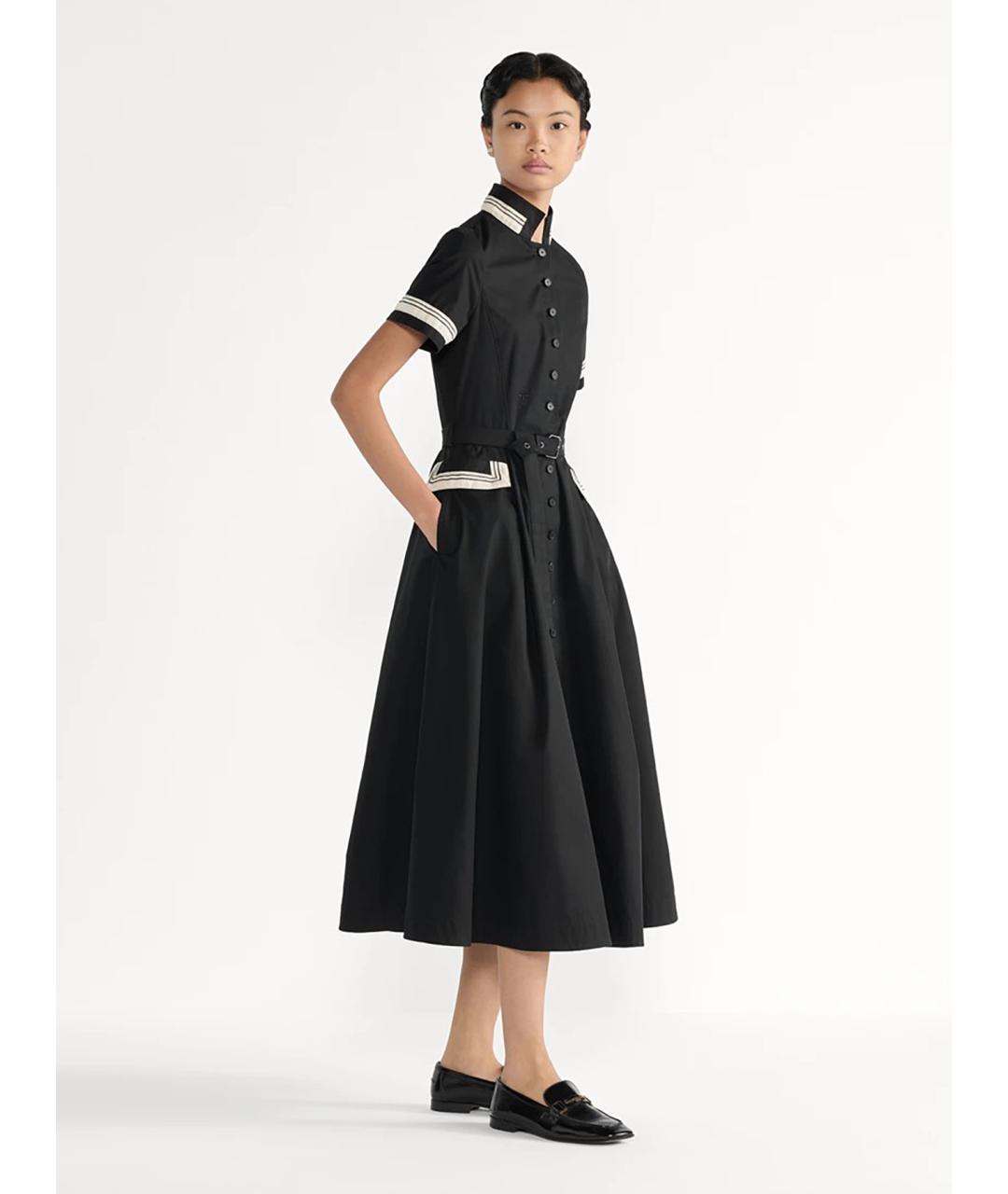 CHRISTIAN DIOR Черное хлопковое повседневное платье, фото 2