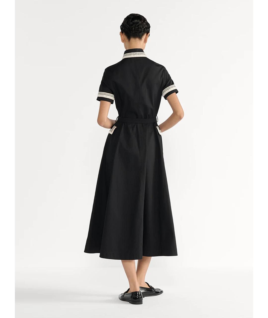 CHRISTIAN DIOR Черное хлопковое повседневное платье, фото 3