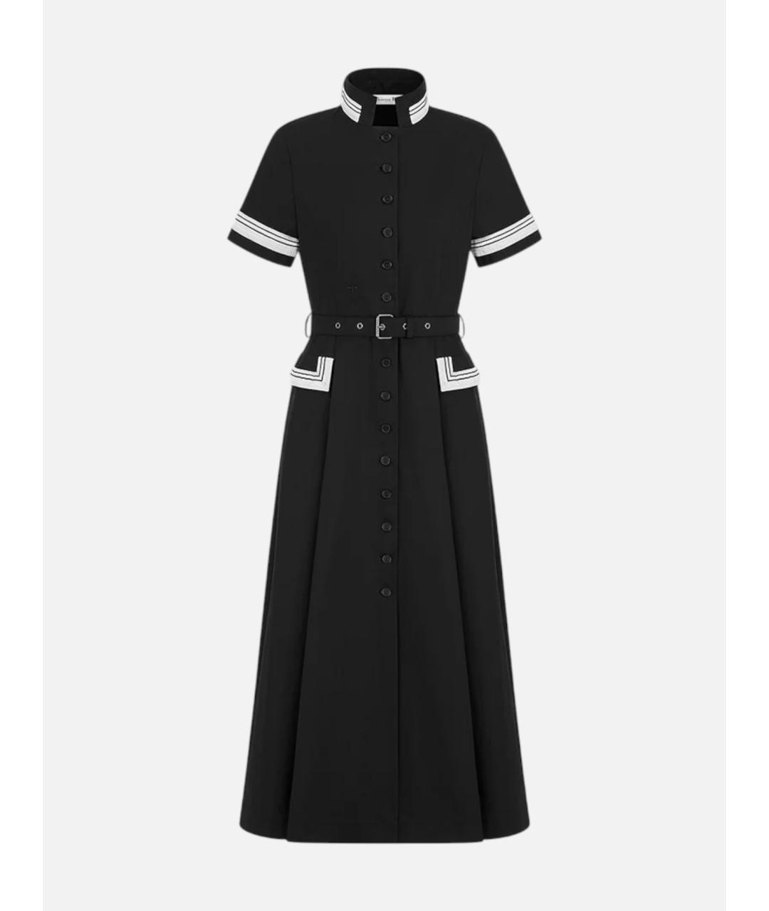 CHRISTIAN DIOR Черное хлопковое повседневное платье, фото 4