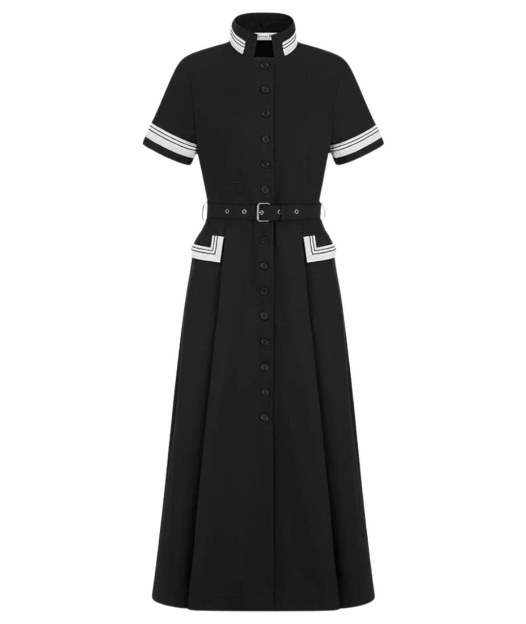 CHRISTIAN DIOR Черное хлопковое повседневное платье, фото 1