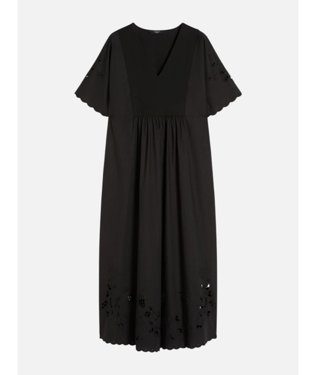WEEKEND MAX MARA Черное хлопковое повседневное платье, фото 1