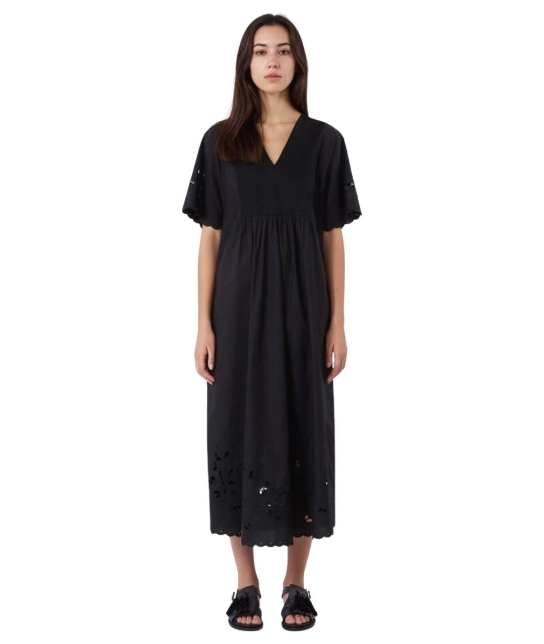 WEEKEND MAX MARA Черное хлопковое повседневное платье, фото 2