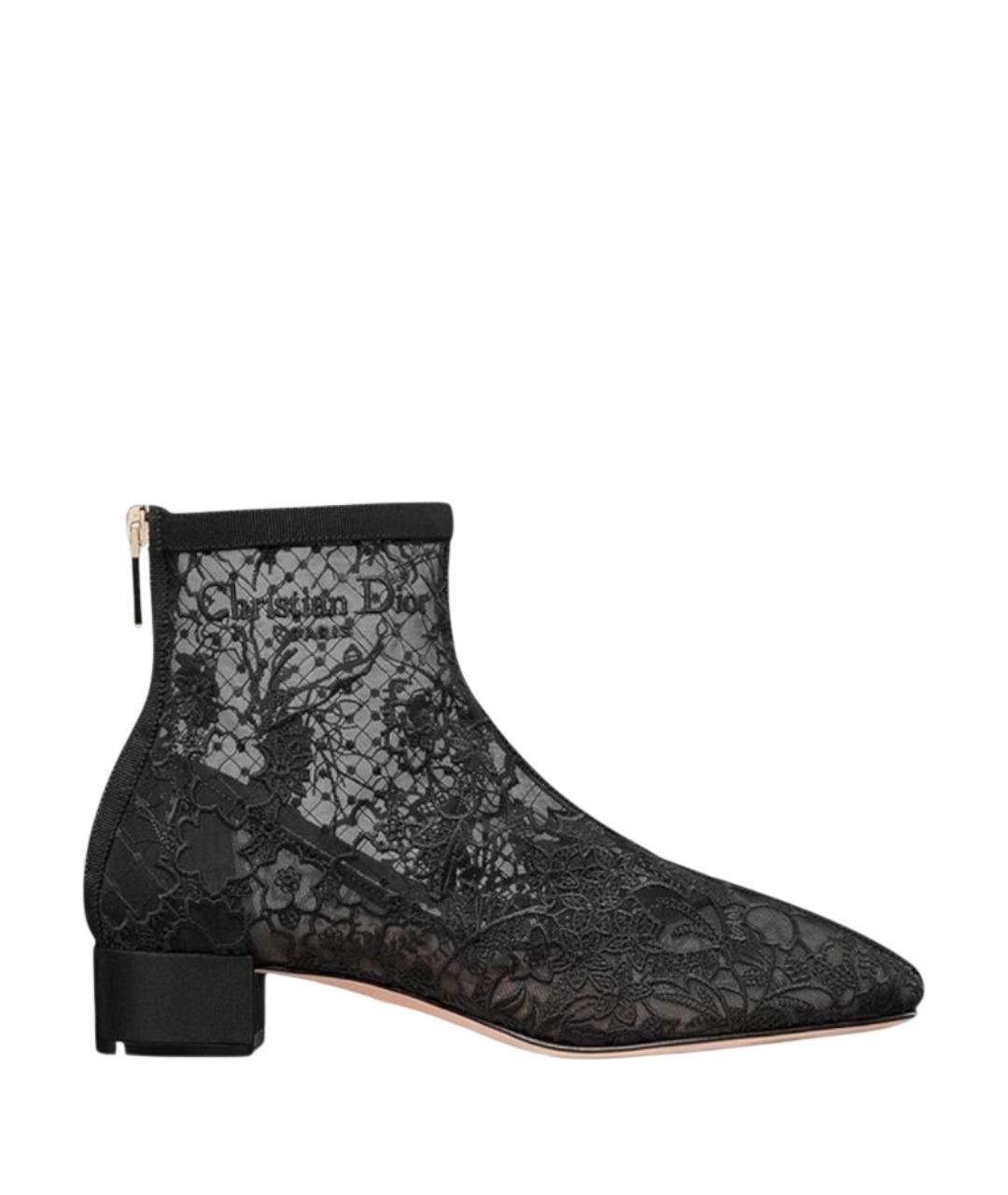 CHRISTIAN DIOR Черные текстильные ботильоны, фото 1