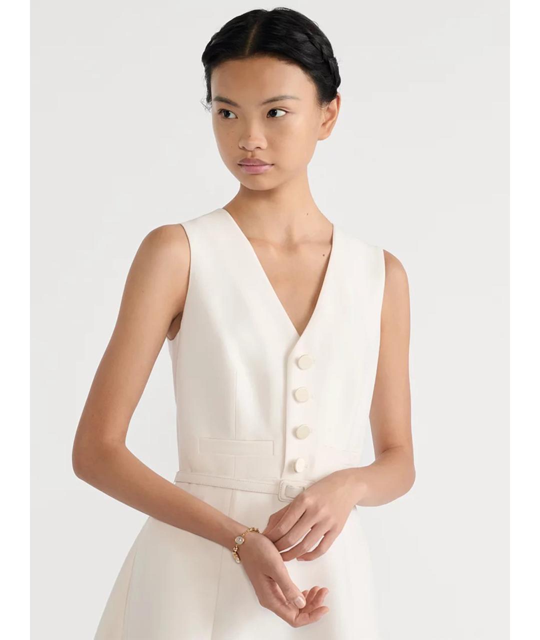 CHRISTIAN DIOR Белое шерстяное повседневное платье, фото 3