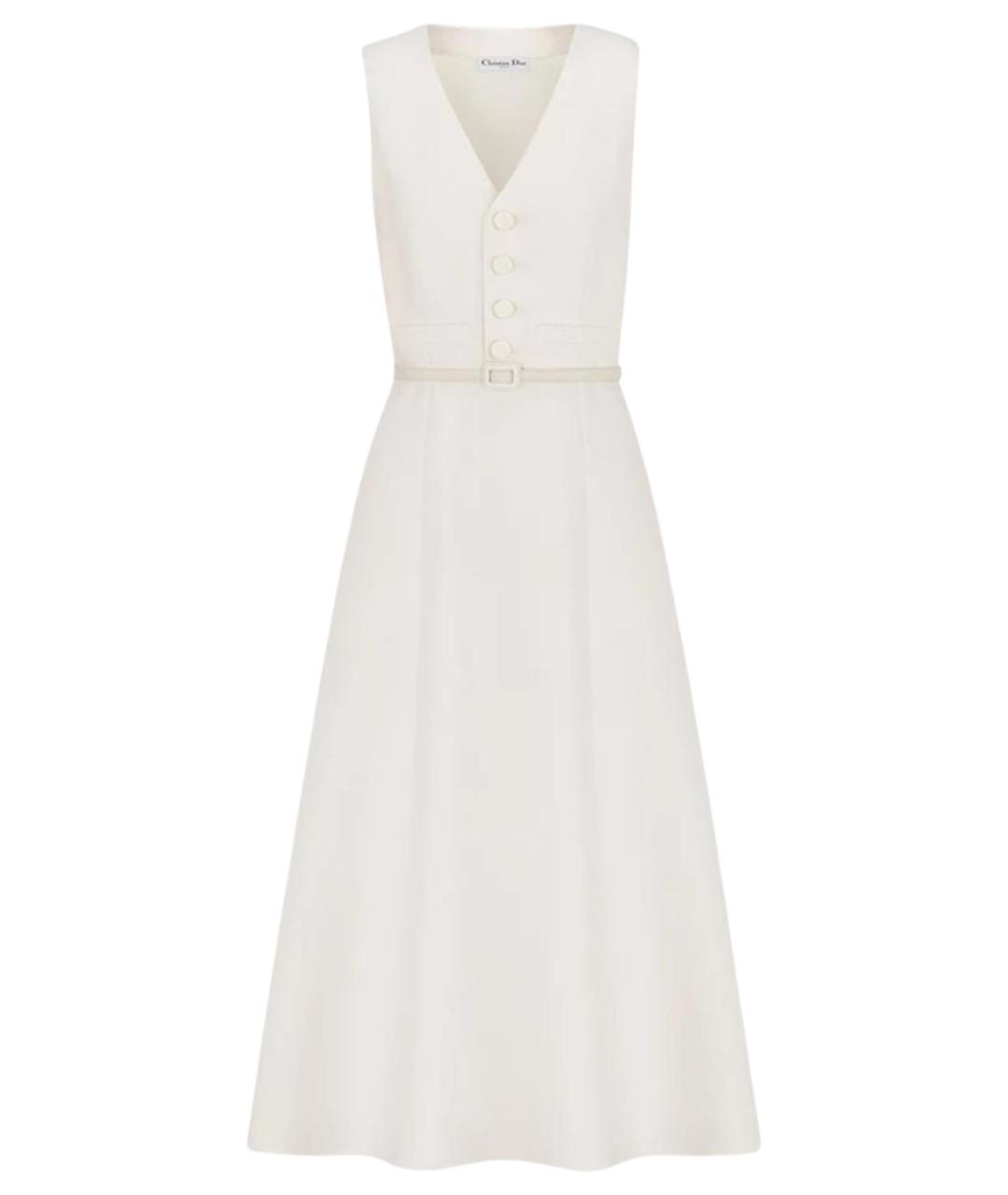 CHRISTIAN DIOR Белое шерстяное повседневное платье, фото 1