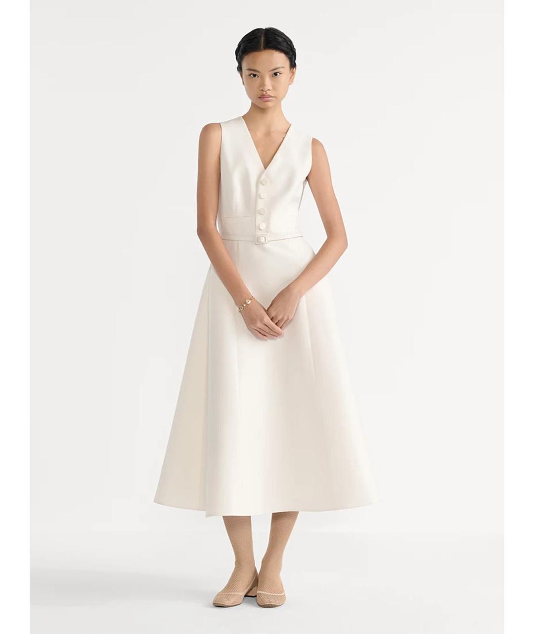 CHRISTIAN DIOR Белое шерстяное повседневное платье, фото 2